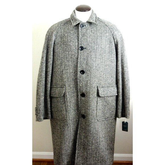 OOBE Other - OOBE Brand Men's Wool Lowell Trench Top Coat Herringbone Brown Black Ink NWT